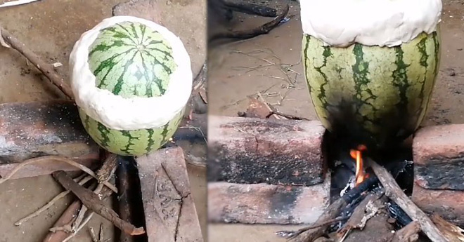 Nhìn người dân bỏ thịt gà trong quả dưa hấu rồi nướng, ai cũng nhăn mặt nhưng không ngờ đây là món ăn cực ngon của một nước châu Á